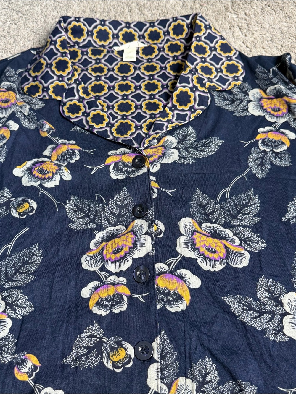 Vera Bradley Womens 2-Piece Pajama Set XXL 2XL Cotton Long Sleeve Paisley Blue - Picture 9 of 16